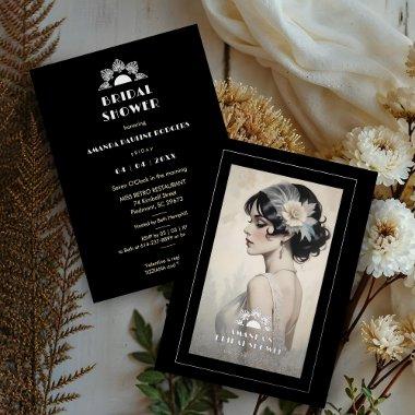 Exquisite Vintage Retro 20s Bride  Foil