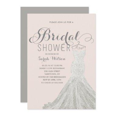 Extravagant Dress Blush | Bridal Shower Invitations