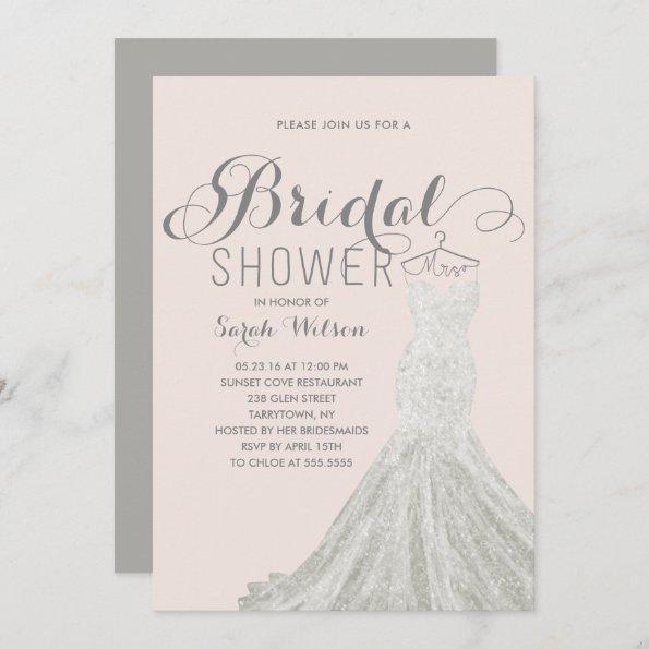 Extravagant Dress Blush | Bridal Shower Invitations