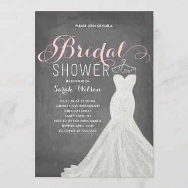 Extravagant Dress Chalkboard | Bridal Shower Invitations