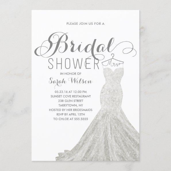 Extravagant Dress White | Bridal Shower Invitations