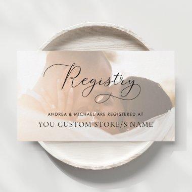 Faded Fading Photo Script Minimalist Gift Registry Enclosure