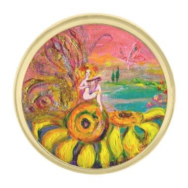 FAIRY OF THE SUNFLOWERS GOLD FINISH LAPEL PIN
