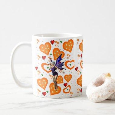 Fairy Orange Hearts Mug