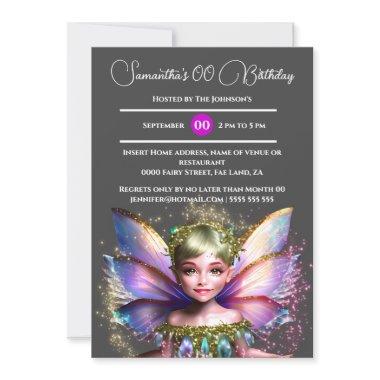 Fairy princess glimmer shiny glitter wings grey