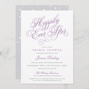 Fairy Tale Bridal Shower Invitations Purple & Grey