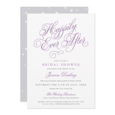 Fairy Tale Bridal Shower Invitations Purple & Grey