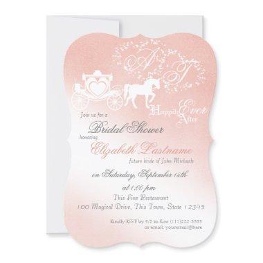 Fairy tale Carriage Bridal Shower Pink Invitations