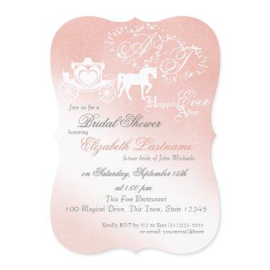 Fairy tale Carriage Bridal Shower Pink Invitations