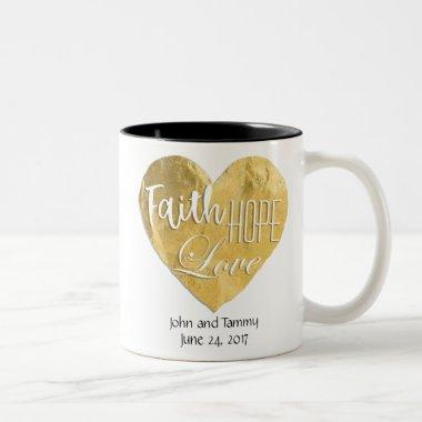 Faith Hope Love Personalized Wedding Two Toned Two-Tone Coffee Mug