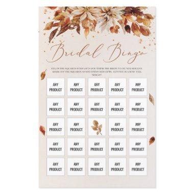 Fall and Autumn Orange Flowers Boho Bridal Bingo