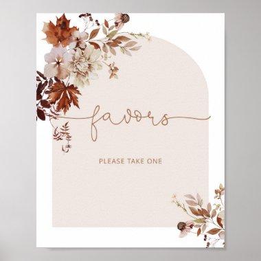 Fall arch elegant favors please take one poster