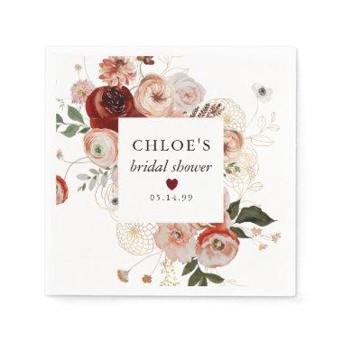 Fall Autumn Floral Bridal Shower Napkins