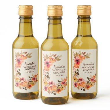 Fall Autumn Floral Swag Mini Wine Label