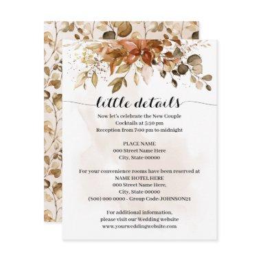 Fall Autumn Foliage Wedding Insert Card