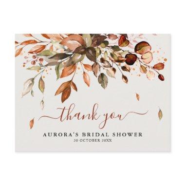 Fall Autumn Leaves Rustic Bridal Shower Thank you PostInvitations