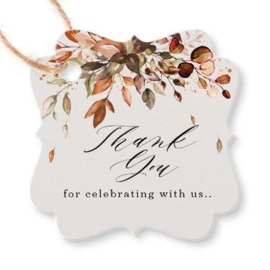 Fall Autumn Leaves Rustic Country Boho Wedding Favor Tags