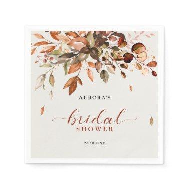 Fall Autumn Leaves Rustic Country Bridal Shower Napkins