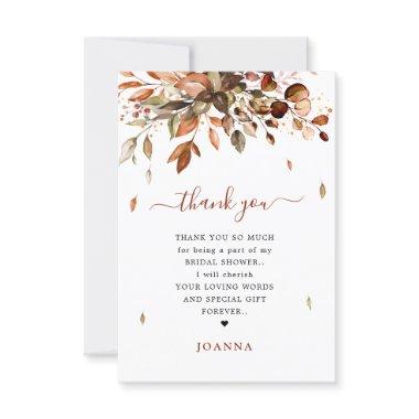 Fall Autumn Leaves Rustic Country Bridal Shower Th Thank You Invitations