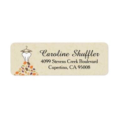 Fall Autumn Leaves Wedding Dress  Label
