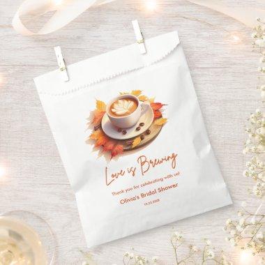 Fall Autumn Love is Brewing Coffee  Favor Bag