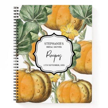 Fall Autumn Vintage Pumpkins  Recipe Notebook