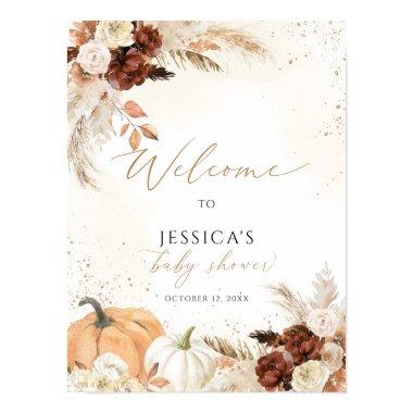 Fall baby shower welcome sign, little pumpkin sign