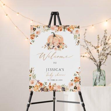 Fall baby shower welcome sign, little pumpkin sign