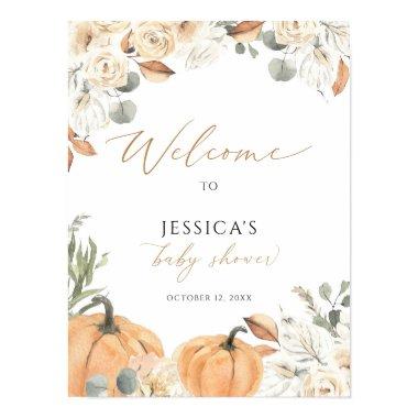 Fall baby shower welcome sign, little pumpkin sign