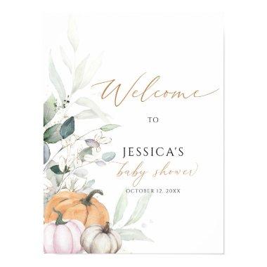 Fall baby shower welcome sign, little pumpkin sign