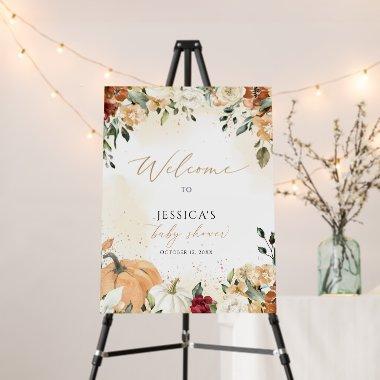 Fall baby shower welcome sign, little pumpkin sign