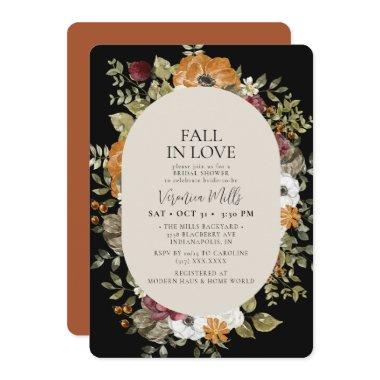 Fall Black Ivory Terracotta Bridal Shower Invitations