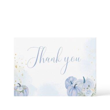 Fall Blue Pumpkin Boy Baby Shower Thank You