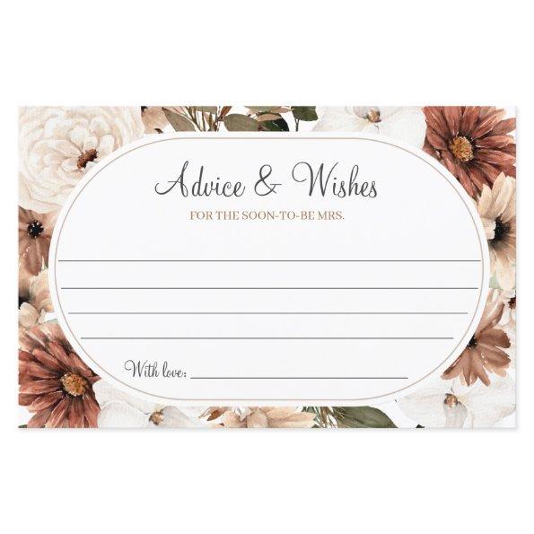 Fall Boho Bridal Shower Advice Card