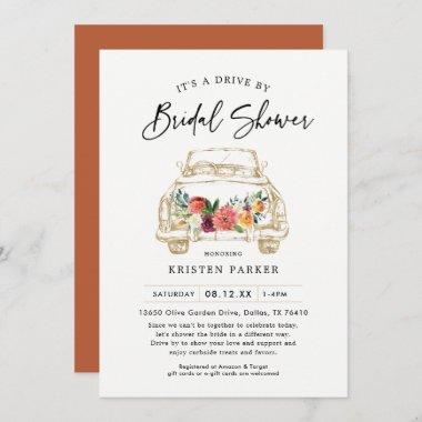 Fall Boho Drive By Bridal Shower Invitations