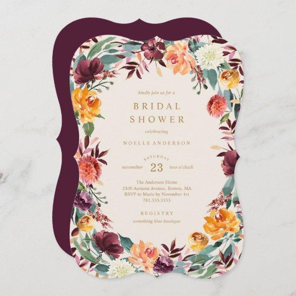 Fall Border Bridal Shower Invitations