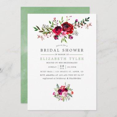 Fall Bridal Shower Floral Invitations