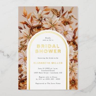 Fall Bridal Shower Foil Invitations