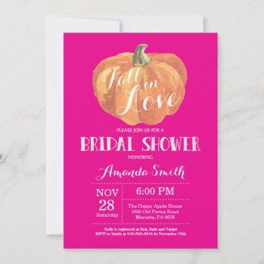 Fall Bridal Shower Invitation Invitations Hot Pink