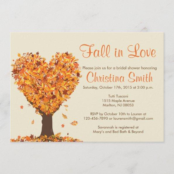 Fall Bridal Shower Invitations - Fall in Love