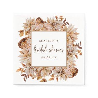 Fall Bridal Shower Paper Napkin