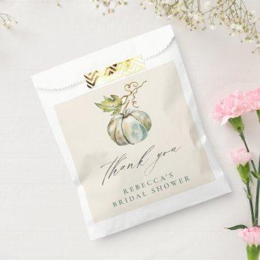 Fall Bridal Shower Pumpkin Calligraphy Thank You Favor Bag