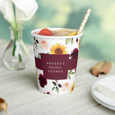 Fall  Sunflowers and Roses Paper Cups