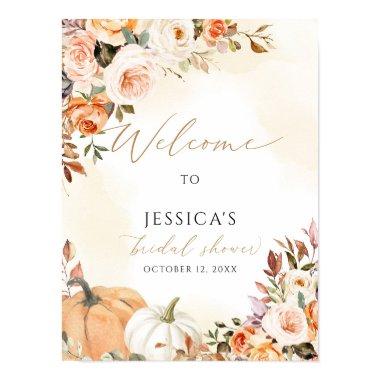 Fall  welcome sign, autumn shower poster