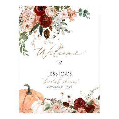 Fall  welcome sign, autumn shower poster