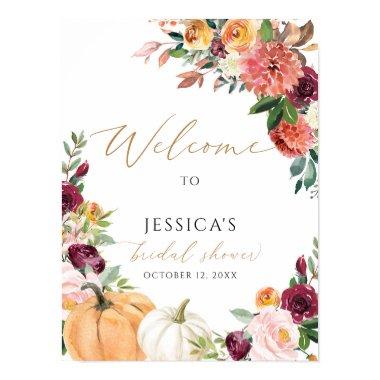 Fall  welcome sign, autumn shower poster