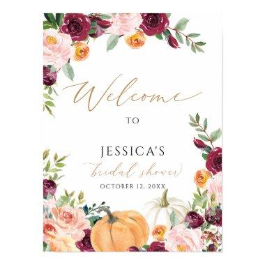 Fall  welcome sign, autumn shower poster