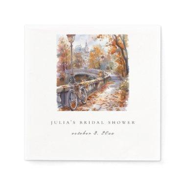 Fall Bridge With Bicycle  Napkins