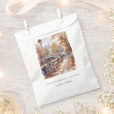 Fall Bridge With Bicycle Wedding  Favor Bag