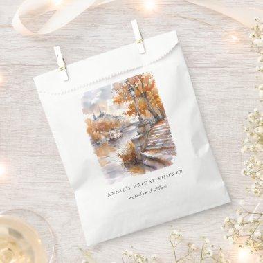 Fall Bridge With River Wedding  Favor Bag